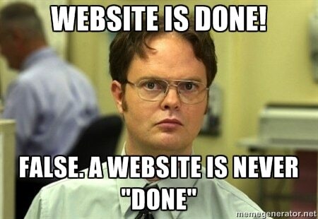 Website is done! False. a website is never